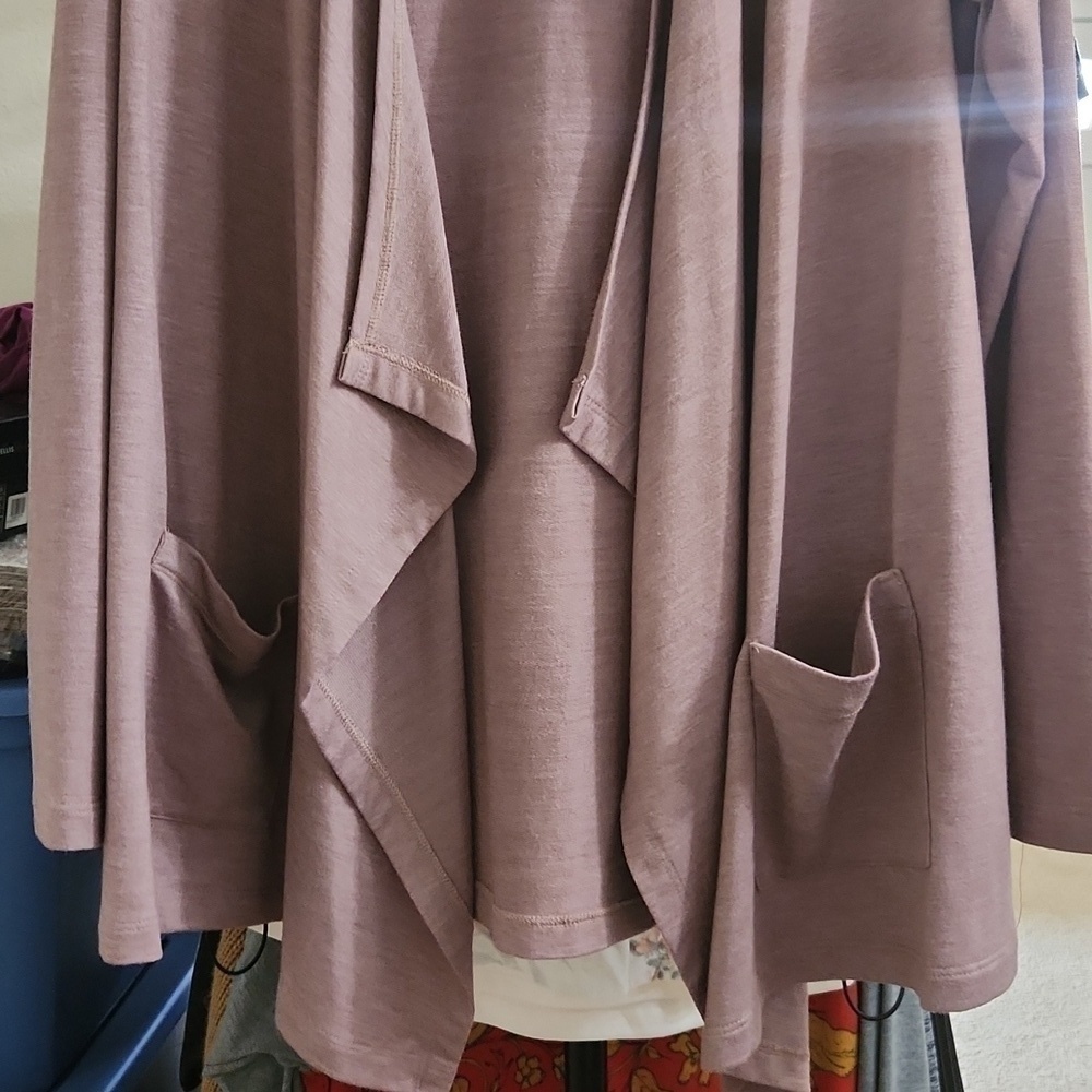 lOGO Lounge open cardigan with pockets Business Casual Lagenlook career M - Picture 8 of 8
